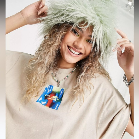 COLLUSION Unisex oversized t-shirt with print in pique 2xl - Picture 2 of 7